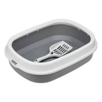 Туалет д/кошек ЛЯ-МУРР с низким бортом+совок 48*35,5см смоки /М1832/М-пластика