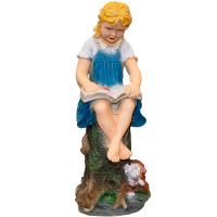 Фигура Девочка с книгой  цвет. пластик 90*35*45см ПЛ-239