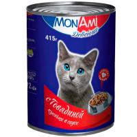 Кошки МонАми 415г говядина соус ж/б 12шт/2202 Кошки МонАми 415г говядина соус ж/б 12шт/2202