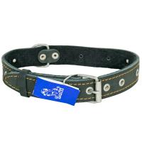 Ошейник кожа 30мм безразмерный с пластиной на фетре 60-65см/41288/Бим