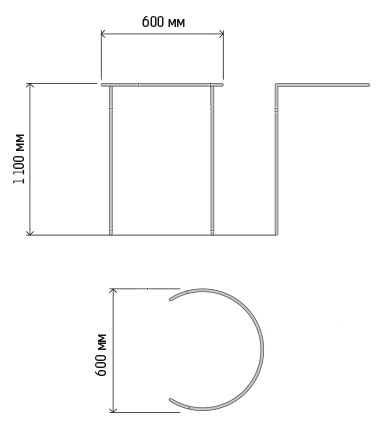 Кустодержатель большой  D-60см H-110см полукруг.  