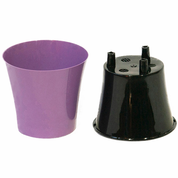 Кашпо Арте 1,2л аметист/черный