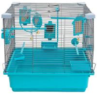 Клетка д/птиц N1 РПК60 42*30*h38см укомплектованная бирюзовая/Евро