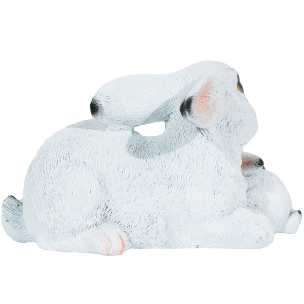 Фигура Зайчиха с зайчонком (белый) L16W10H10  718250/F842