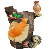 Фигура Пень сова с белкой 48х56см АФ