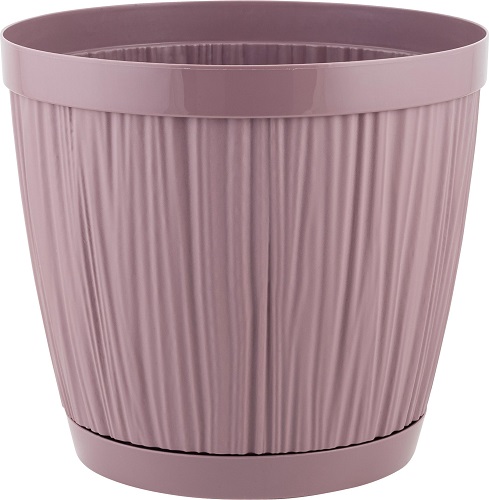 Кашпо Барселона D155 1,8л морозная слива с прик. под. IG6230 /16шт/ПР