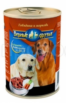 Корм для собак Верные друзья 415гр  СОУС говядина/морковь Корм для собак Верные друзья 415гр  СОУС говядина/морковь