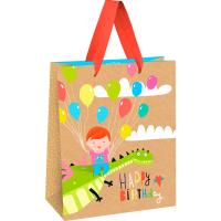 Пакет подарочный 18*23*10см "Happy Birthday. Dragon" крафт MESHU/MS_51747/Рельеф