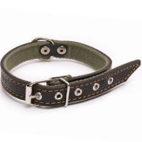 Ошейник кожа+брезент 30мм 2-х слойный Н/У 55-60см/40878/Бим