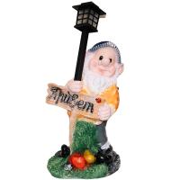 Фигура Гном с фонарем и табличкой привет Н-52см 169417