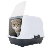 Туалет бокс д/кошек ZooM 43*32*33см черный низ белый верх/2929/Дарэлл