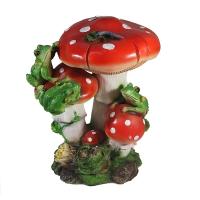 Фигура Гриб с лягушками L22W16H29см 626965/F609