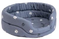 Лежанка овальная стеганая поролоновая хлопок серая 42*33*15см/9141сер Лежанка овальная стеганая поролоновая хлопок серая 42*33*15см/9141сер