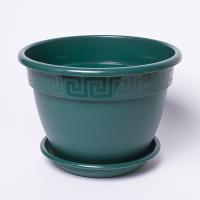 Цветочный горшок Антик 4,9л малахитовый с поддоном 5PL0234