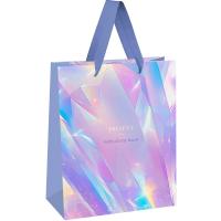 Пакет подарочный 18*23*10см "Diamond"  голограф ламин MESHU /Рельеф