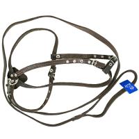 Комплект для собак (поводок кожа 7мм + шлейка кожа 1,3м)/140316/Бим