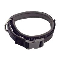 Ошейник нейлон 25мм Премиум светоотраж с неопреновой подкладкой черный 42-64см/00225051-07/Каскад