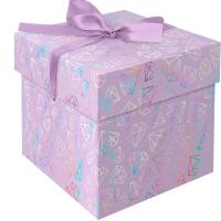 Коробка складная подарочная "Crystals" (15*15*15см) с лентой отд. фольгой MESHU /Рельеф