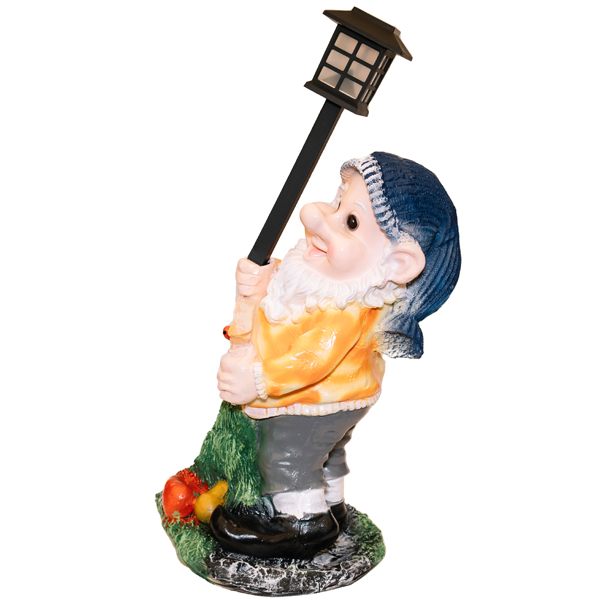 Фигура Гном с фонарем и табличкой привет Н-52см 169417