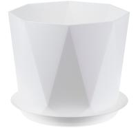 Кашпо ПРИЗМА  4,7л белый с под. М3139  Кашпо ПРИЗМА  4,7л белый с под. М3139