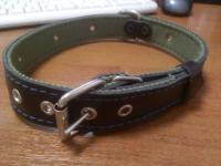 Ошейник кожа+брезент 30мм 2-х слойный безразмерный 60-62см/40885/Бим