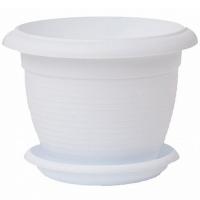 Цветочный горшок Терра 2,3л белый с поддоном