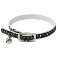 Ошейник синтетик 10мм двойной с блестками и бубенчиком черный 28см/00210115-07 Ошейник синтетик 10мм двойной с блестками и бубенчиком черный 28см/00210115-07