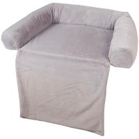 Лежанка с пледом на диван (мех) серый/03715-2/1/Ксоди