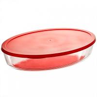 Форма д/запекания 3,5л Забава стекло овал с пласт. крышкой 35,5*25*6,5см РК-0051/2 /6шт/