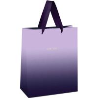 Пакет подарочный 11*14*6,5см "Duotone. Purple gradient" отд. фольгой, мат. ламинация MESHU/Рельеф