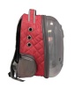 Рюкзак-переноска д/животн.с панор.видом вентил.отверст.28x33x41см иск.кожа красный/Рп033к/Евро