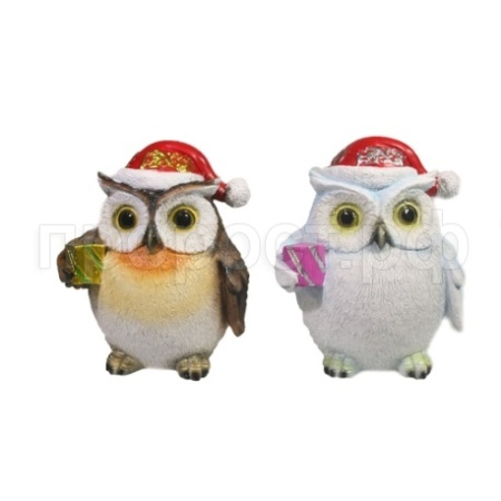 Фигура Сова с подарком  L10W7H12.5 см, 2в. 714218