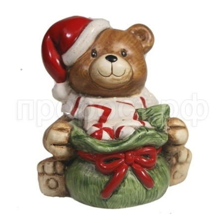 Фигура Медвежонок сидит с мешком L8W11H10  714150