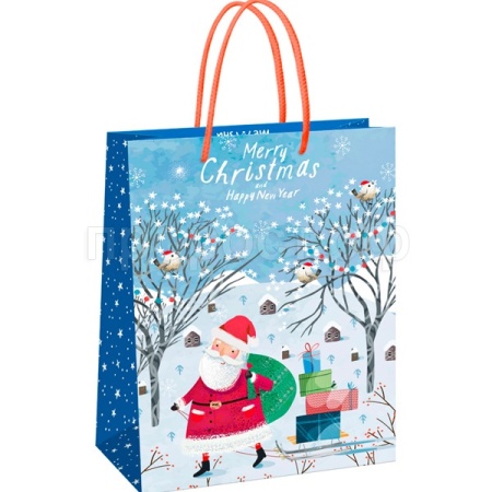 Пакет подарочный 26*32*12см "Christmas"  матовая ламинация MESHU/MS_61612/Рельеф