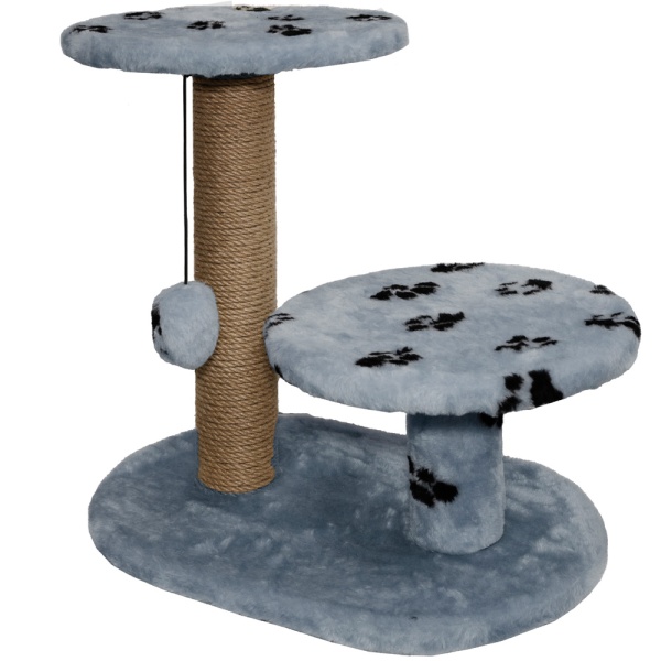 Когтеточка с двумя полками круг джут серый с игрушкой 37*57*55см/DONBARON Когтеточка с двумя полками круг джут серый с игрушкой 37*57*55см/DONBARON