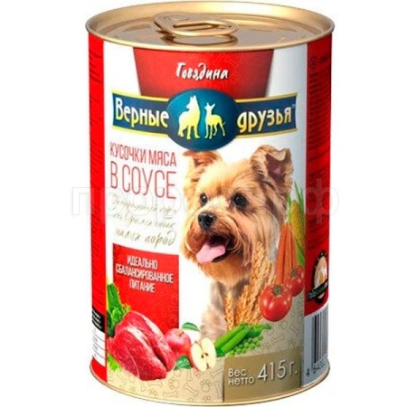 Корм длясобак Верные друзья 415гр СОУС для маленьких пород говядина Корм длясобак Верные друзья 415гр СОУС для маленьких пород говядина