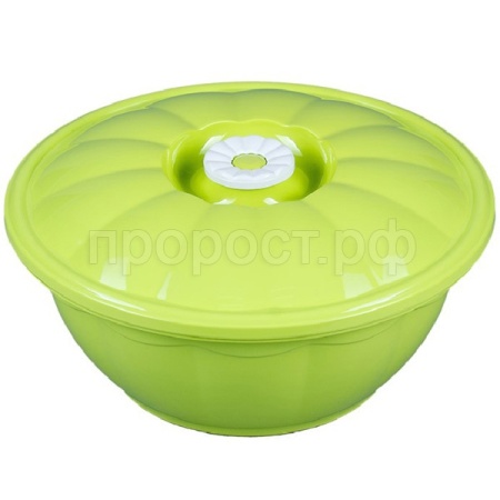 Таз 4,5л с крышкой фисташковый 03100 /30шт/Арз