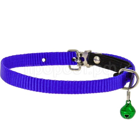 Ошейник синтетик 10мм д/кошек с бубенчиком и резинкой 35см синий/00210009-06/Каскад Ошейник синтетик 10мм д/кошек с бубенчиком и резинкой 35см синий/00210009-06/Каскад