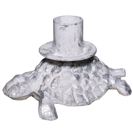 ДЕКОР Подсвечник Черепаха бел серебро РЗДИ/1шт