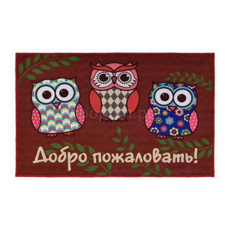 Коврик придверный 50*80см Velur "Совы" влаговпитывающий