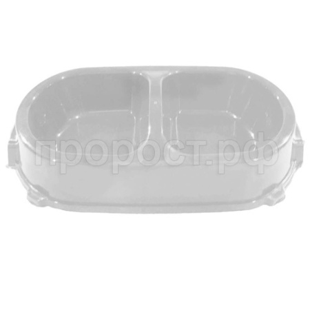 Миска двойная пластик д/кошек 0,45л нескользящая серая/FG17916/Гризли Миска двойная пластик д/кошек 0,45л нескользящая серая/FG17916/Гризли