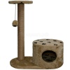 Когтеточка домик с полкой на основании круглая мех джут коричневый с игрушкой 37*68*80см/DONBARON Когтеточка домик с полкой на основании круглая мех джут коричневый с игрушкой 37*68*80см/DONBARON