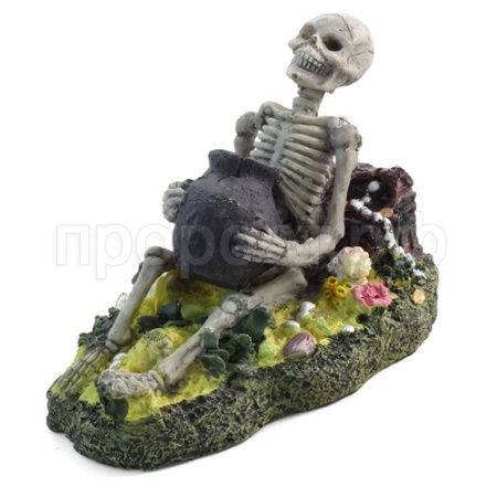 Грот Скелет с распылителем 100*170*100мм 2702LD  Грот Скелет с распылителем 100*170*100мм 2702LD