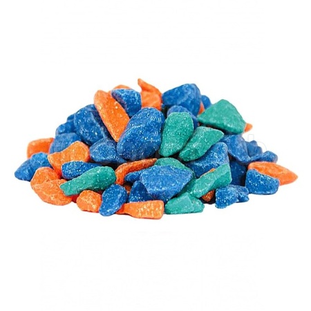 Грунт для аквариума Тритон блестящий 5кг смесь №6/оранжевый+бирюзовый+синий