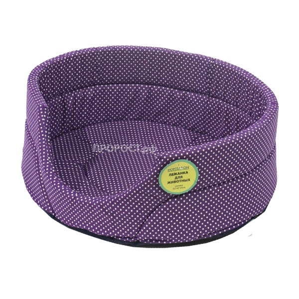Лежанка овальная стеганая поролоновая хлопок Горох МИКС 52*46*20см/DONBARON Лежанка овальная стеганая поролоновая хлопок Горох МИКС 52*46*20см/DONBARON