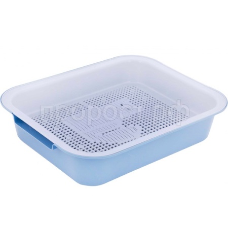 Туалет для кошек с сеткой синий Туалет для кошек с сеткой синий