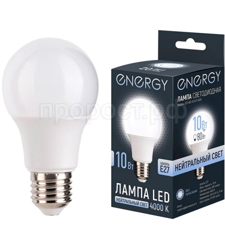 Лампа светодиодная Груша LED А60-10-E27-4000 нейтральный свет 109308 /100шт/ Energy Лампа светодиодная Груша LED А60-10-E27-4000 нейтральный свет 109308 /100шт/ Energy