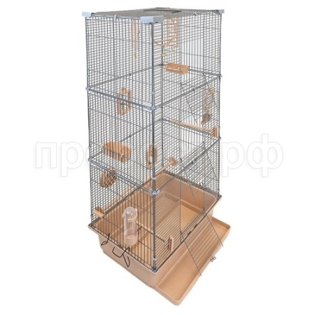 Клетка д/птиц ТУТТИ-3 ECO 42*30*94см (укомплект) бежевый /46222/Дарэлл