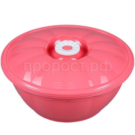 Таз 4,5л с крышкой розовый 03100 /30шт/Арз