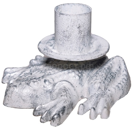 ДЕКОР Подсвечник Лягушка бел серебро РЗДИ/1шт